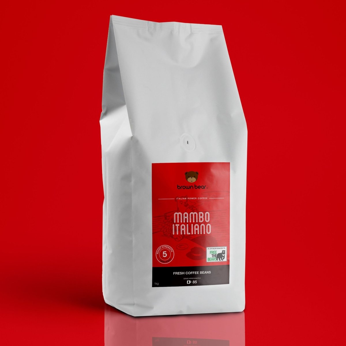 Mambo Italiano Espresso Coffee, Strength 5, Dark Roast - Brown Bear Coffee